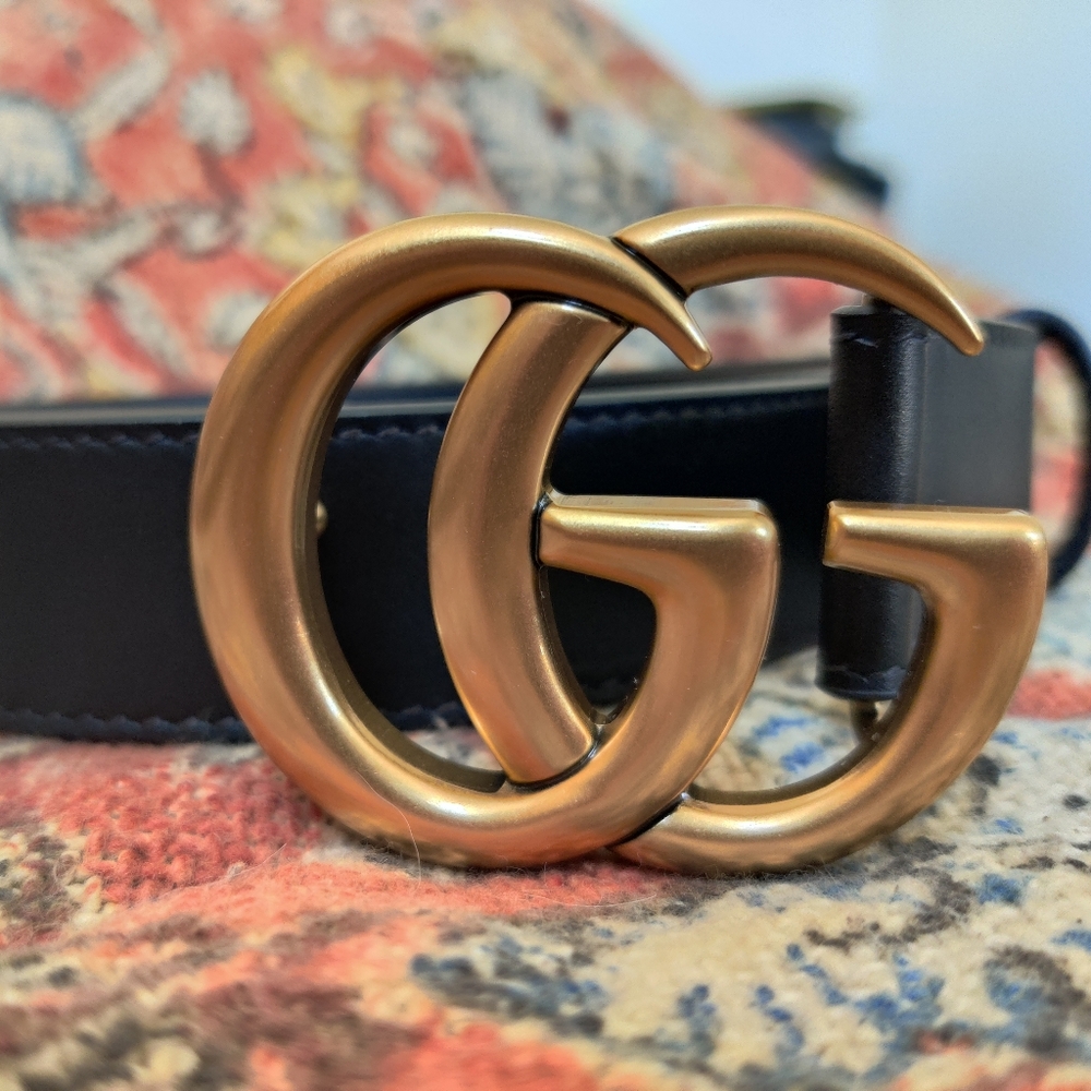 Authentic Gucci marmont slim belt 80cm with box